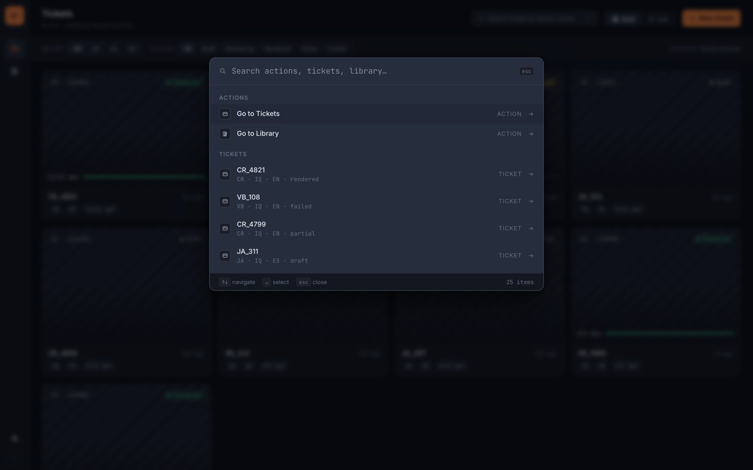 Command palette